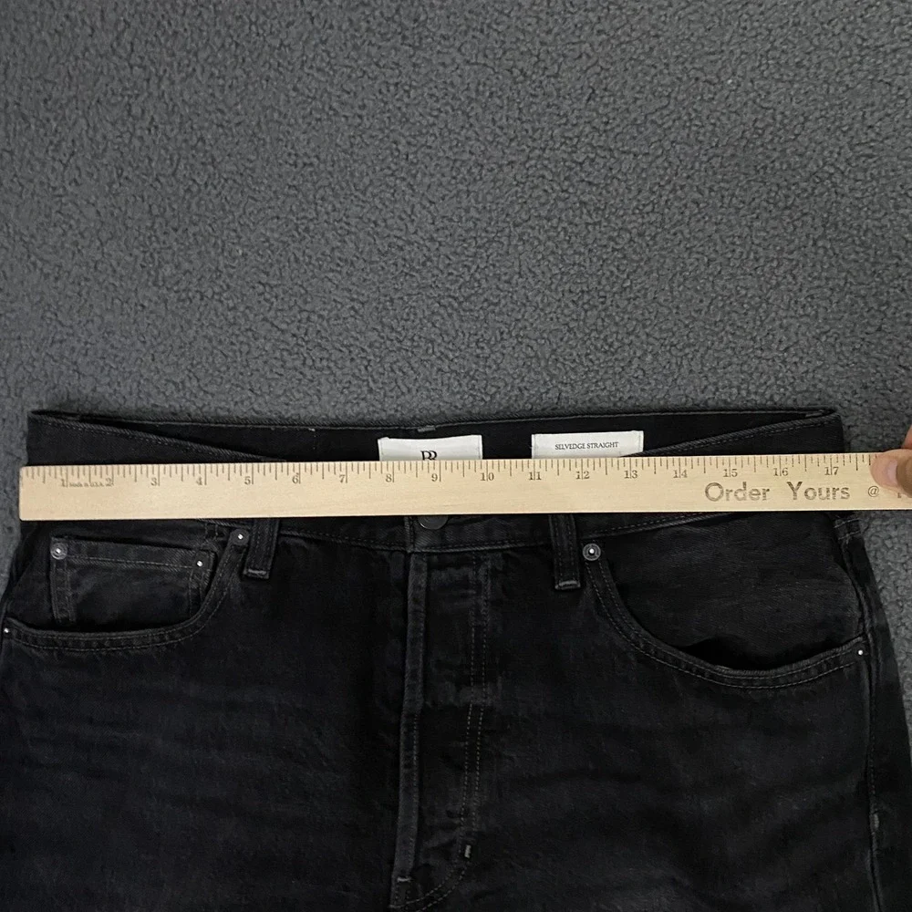 Banana Republic Selvedge Straight Jeans Mens 34x34 Black Italian Denim Heritage